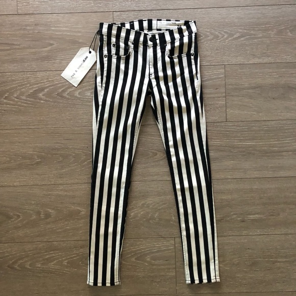 Rag Bone Benton Stripe Capri Jeans 